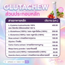 GlutaChew วิตามินกันแดด กลูต้าชู กลูต้าไธโอน ผิวขาว ไม่หมอง ผิวเด้ง กระจ่างใส Glutathione