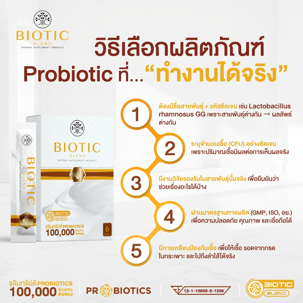 Biotic Blend โพรไบโอติค เบลนด์ prebiotic พรีไบโอติค Postbiotic โพสไบโอติค สมดุลลำไส้ รักษาโรค เบาหวาน โรคอ้วน